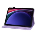 thumbnail image 3 of Case for Samsung Galaxy Tab S9/S8/S7, Flower Pattern PU Leather Multi-Angle Viewing Stand Shockproof Flip Case with Card Slot, Magnetic Clasp, Pencil Slot, for Galaxy Tab S9/S8/S7, Purple, 3 of 11