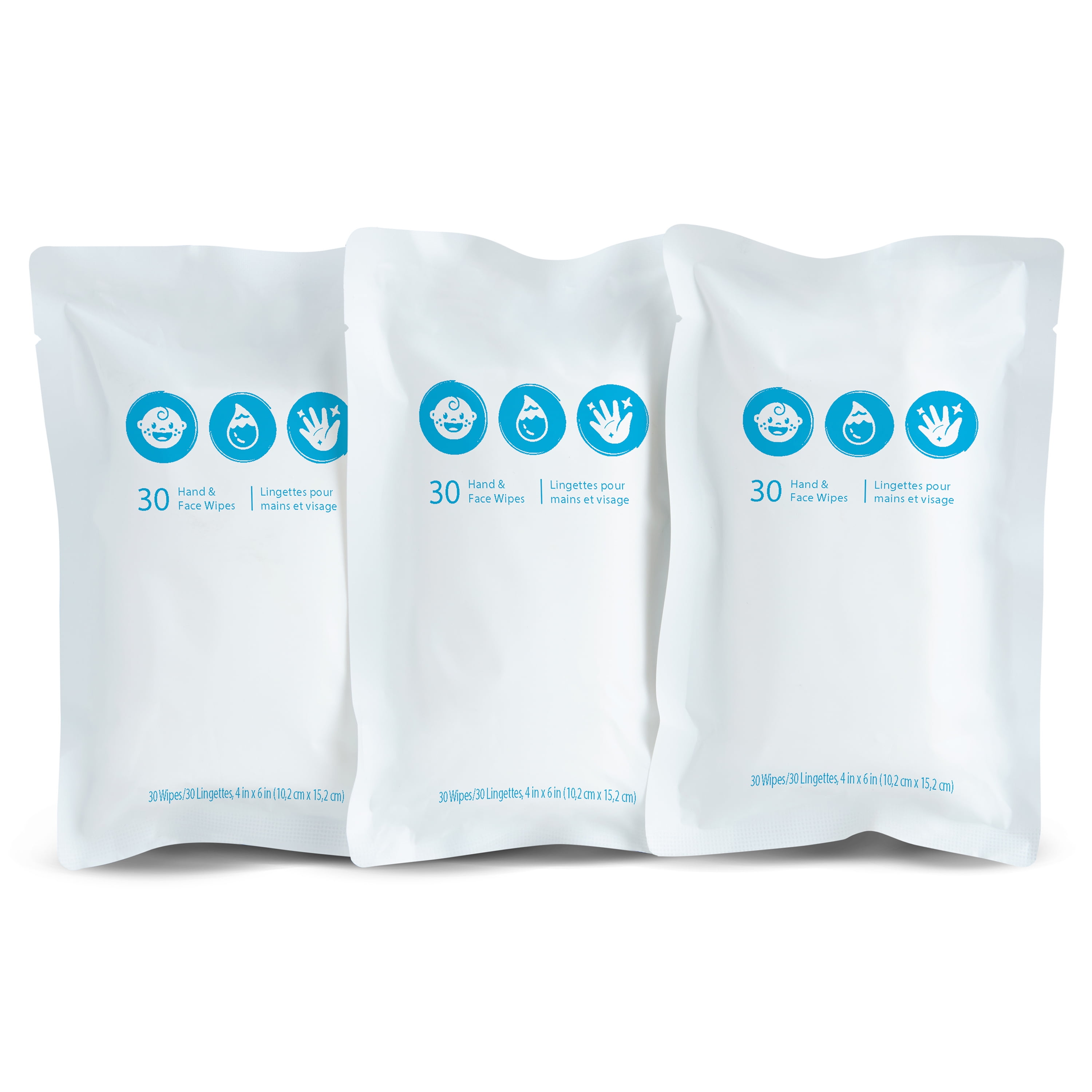 SafeFit Travel Wipes Refills, Fragrance Free, 3 Pack