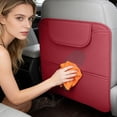 thumbnail image 3 of Leather Car Seat Anti Kick Pad - Rear Seat Back Protector Cover to Prevent Dirt, Scratches, and Mud from Shoes, Easy Clean Car Interior Accessories with Storage Bag, 3 of 6