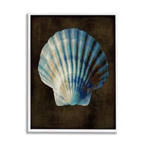 Stupell Industries Dark Clam Shell Nature Painting White Framed Art Print Wall Art, 16 x 20