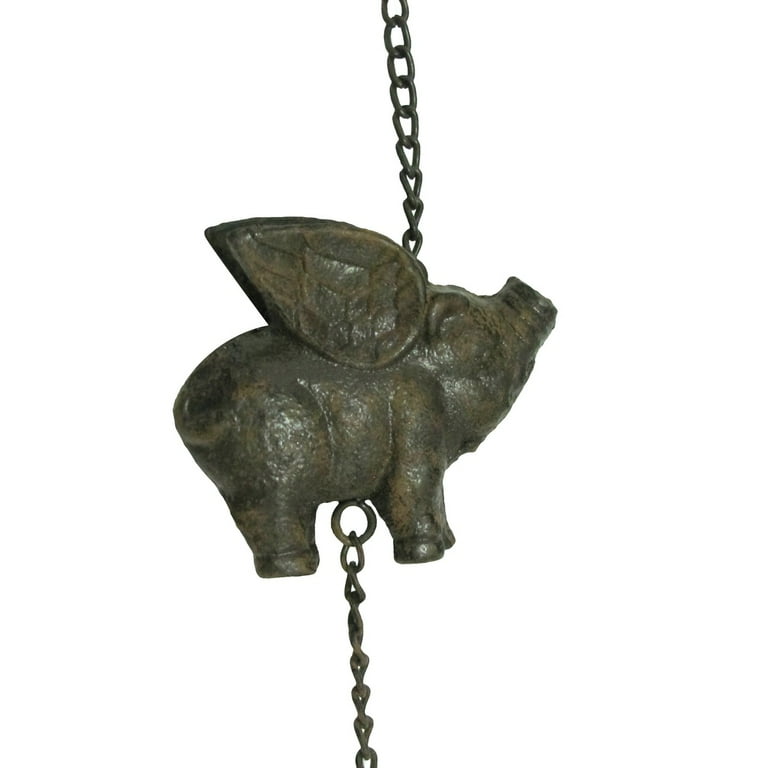 Rustic Metal Fly Pig Wing Hang Wind Chime Patio Garden Front Porch Outdoor Decor Rustic Metal Fly Pig Wing Hang Wind Chime Patio Garden Front Porch Outdoor Decor