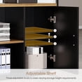 thumbnail image 4 of Tribesigns 85.8-Inch L-Shaped Executive Desk, Extra Large Modern Office Desk with File Drawers, Door Cabinet & Shelves, Brown&Black, 4 of 7