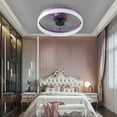 thumbnail image 3 of Ceiling Fans with Lights & Remote, Dimmable Low Profile Ceiling Fan for Living Room, Bedroom, Balconies, Corridors, Modern Ceiling Fan with 6 Speeds & Timing, Purple, 3 of 7