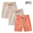 thumbnail image 4 of KAUOD 3 Pack Boys Girls Bermuda Shorts Kids Plain Wide Leg Elastic Waist Shorts Summer Beach Comfy Midi Short Pants, 4 of 4