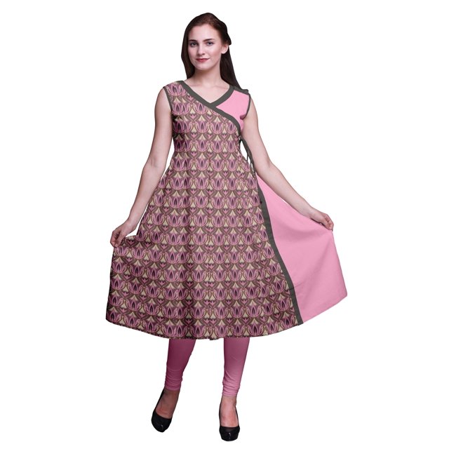 Bimba Kurtas pour Femmes Imprimé Sans Manches Tunique d'Été