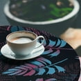 thumbnail image 3 of Ambesonne Nature Abstract Fitted Round Tablecloth, Foliage at Night, 36"- 40" Diameter, Raspberry Pale Blue Black, 3 of 5