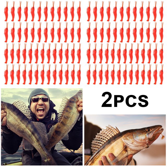 Señuelo Pesca Salada 100 Uds. 3 5 Cm Señuelo Suave Luminoso Camarones (rojo)