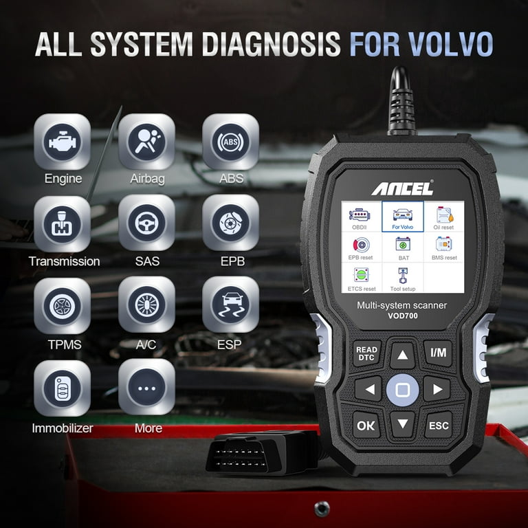 ANCEL VOD700 OBD2 Scanner Fits for Volvo All System Diagnostic