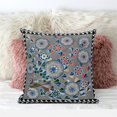 thumbnail image 2 of Glory of Flowers Peacock Indoor/Outdoor Pillow with Removable Cover in Gray Yellow16x16, 2 of 6