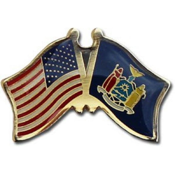 USA American New York State Friendship Flag Bike Motorcycle Hat Cap lapel Pin