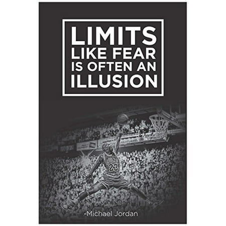 Poster Fear Factory - Michael Jordan Poster Famous Quote: Limits like fear is often an illusion, Sports