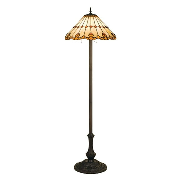 Meyda Tiffany - 17577 - Three Light Floor Lamp - Nouveau Cone - Beige Hag Amber-160pack