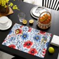 thumbnail image 4 of Pioneer Flower Floral Print Pattern Summer Placemats Table Placemats Set Of 4-Linen Kitchen Washable Placemats Table Mats 12x18 Inch Non-Slip Heat Resistant, 4 of 5