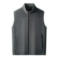 thumbnail image 2 of Sexlip Fleece Vest Women Lightweight Comfy Vests Outerwear Sleeveless Full Zip Stand Collar Jacket with Zipper Pockets Gray M, 2 of 3