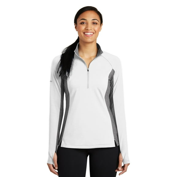 Sport-Tek Ladies Sport-Wick Stretch Contrast 1/2-Zip Pullover. LST854