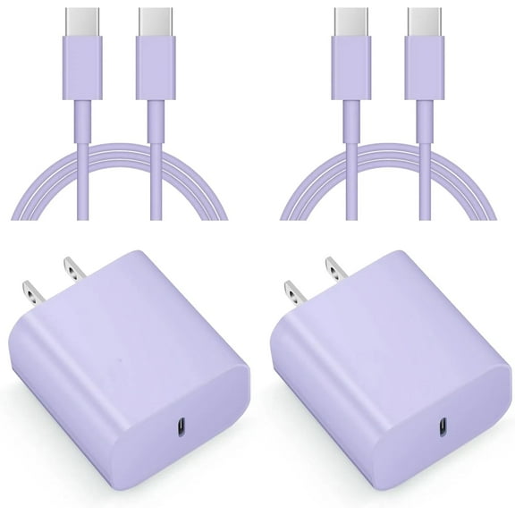 for iPhone 17 16 15 Charger,2 Pack USB C Charger Block Type C Chargers 6FT Cord Wall Chargers Compatible with iPhone Air/17/17 Pro/17 Pro Max/16/16 Plus/16 Pro/16 Pro Max/15 Pro Max/Min,Purple