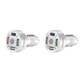 thumbnail image 3 of Methold de coche de plástico portátil extraíble 12-24V 4 puertos USB antideslizante carga rápida elegante teléfono móvil blanco 2piezas, 3 of 6