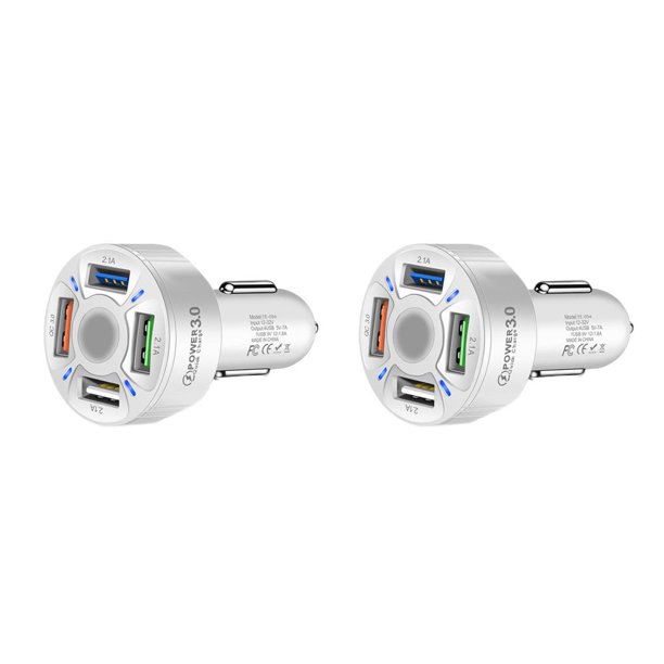 Methold de coche de plástico portátil extraíble 12-24V 4 puertos USB antideslizante carga rápida elegante teléfono móvil enchufe Type1 NO1