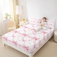 thumbnail image 3 of Erosebridal Princess Bowknot Bed Sheets,Kawaii Bow Girls King Sheets For Teens,Pink Purple 4 Pieces, 3 of 6