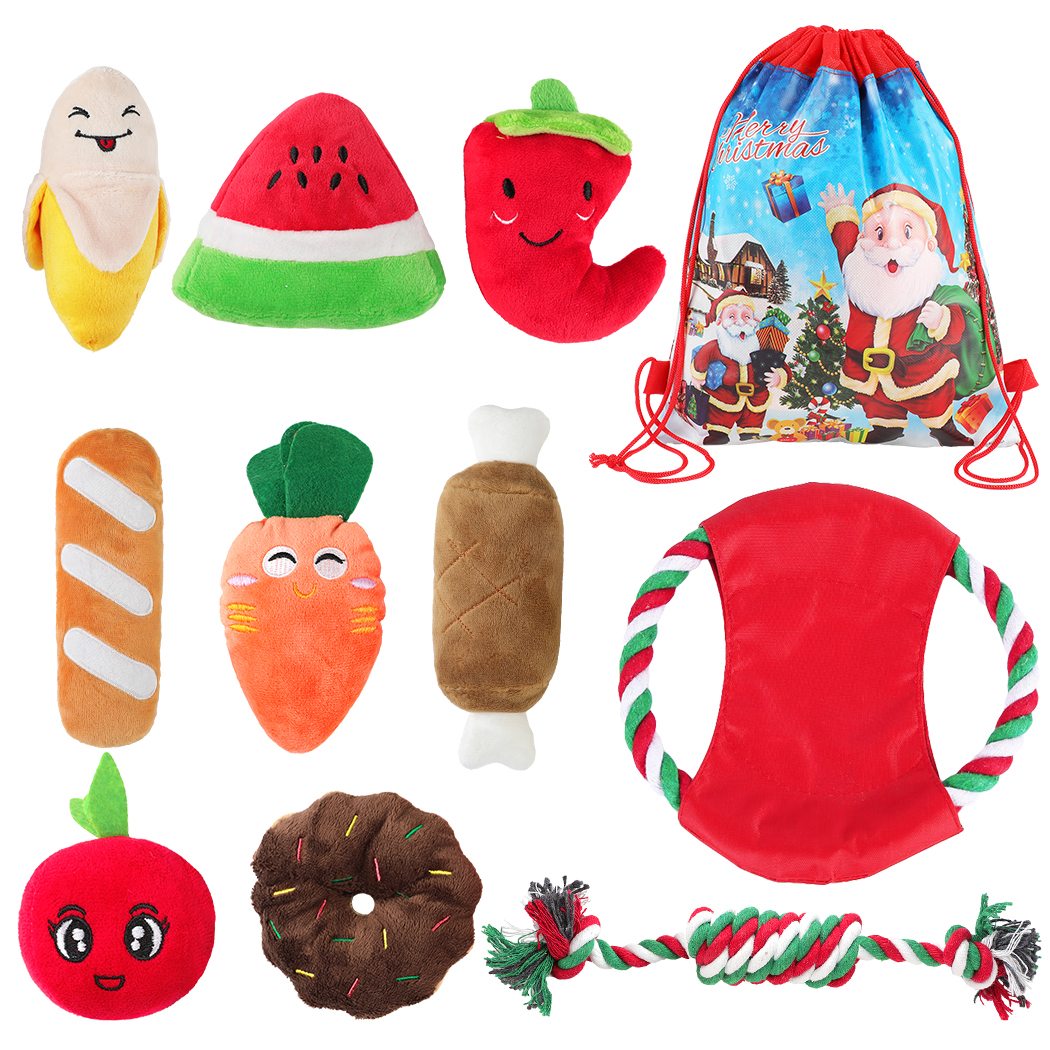 10PCS Christmas Dog Toy Creative Food Dog Toy Dog Chew Toy with