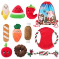 thumbnail image 1 of 10PCS Christmas Dog Toy Creative Food Dog Toy Dog Chew Toy with Drawstring Bag, 1 of 10