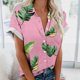 thumbnail image 2 of Eres Más Que una Camisa de Puntuación de Prueba Turndown Collar Impreso Blusa, Manga Corta Moda Casual Top, 2 of 5