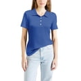 thumbnail image 7 of DORKASM Womens Polo Shirts Short Sleeve Button Lapel Collared Summer Tops Business Casual Basic Tees Blue 2XL, 7 of 7