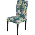 thumbnail image 5 of Geometric Tropical Summer Chair Cover Beach Hawaiian Forest Chair Covers Set of 6 Stretch Removable Washable Slipcovers for Dining Room Hotel Kitchen, 5 of 5