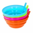 All Top Bargains Set of 4 Children's Reusable Cereal Bowls with Built