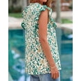 thumbnail image 6 of BTFBM Womens Tops Dressy Casual Spring Summer Shirts Boho Floral V Neck Ruffle Cap Sleeve Business Work Blouses, 6 of 9