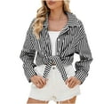 thumbnail image 2 of Qepwscx Womens Shirts Long Sleeve Button Up Shirtt Tie Front Knot Shirt Tops Casual Collared Blouses Stripe Print Loose Fits Beach Shirts Tees Shirt Loungewear TShirts, 2 of 7