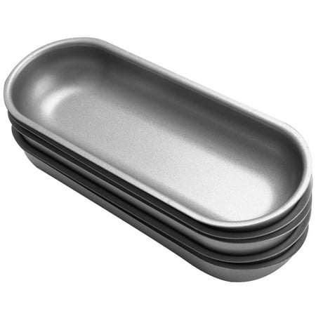 

5 Pcs Hot Dog Mold Carbon Steel Sausage Molds Non Stick Bakeware Oval Hot Dog Bun Baking Pan for DIY Homemade Bread Tool