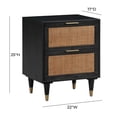 thumbnail image 2 of Pemberly Row 25"H Modern Wood Nightstand in Black/Antique Brass, 2 of 7