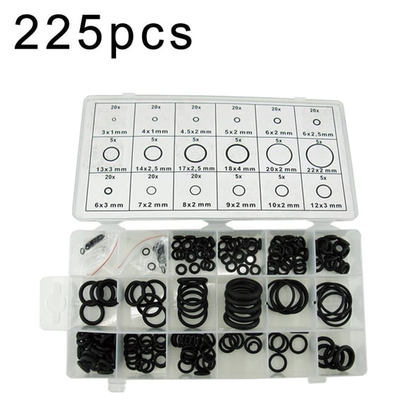 New Arrival 225 Pcs/Set O-Ring Set Rubber Includes Plastic Storage Case Assortment Plumbing Hydraulic Air Gas Paintball