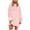 Pink, variant on qolati Holiday Dresses for Women Oversized Long Sleeve Patchwork Sweatshirt Dress Solid Crewneck Drop Shoulder Pullover Tops Mini Dresses