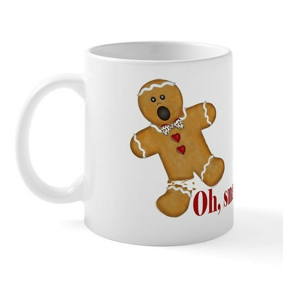 CafePress - Oh Snap Gingerbread Christmas Mug - 11 oz Ceramic Mug - Novelty Coffee Tea Cup