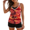 thumbnail image 2 of Mifsaly Women's Tankini Swimsuits Floral Print 3 Piece Swimsuit High Waisted Athletic Bathing Suits Summer Beach Volleyball Swimwear S, 2 of 8