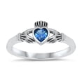 thumbnail image 3 of Sterling Silver  Cubic Zirconia Claddagh Ring, 3 of 9