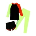 thumbnail image 2 of Jhaoyu Girls Swimsuits 3 Pieces Long Sleeve Rash Guard Set Quick Dry Bathing Suits UPF 50+ Swimwear Black XXL, 2 of 7