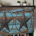 thumbnail image 5 of Texas Star Brown Rod Pocket Curtain Valance, Vintage Farm Barn Blue Wooden Texture Farmhouse Window Valance for Living Room, Bedroom, Kitchen 60"W x 18"L, 5 of 9