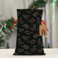 thumbnail image 4 of Fuzoiu Neon Dinosaur Print Christmas Gift Bag,Burlap Gift Bag with Drawstring Closure & Hang Tag,Perfect for Holidays, Birthdays, and Special Occasions-Small, 4 of 7