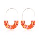 thumbnail image 1 of Pendientes colgantes multicolor liso semicírculo acrílico mujer pendiente regalo de aniversario elegante gancho para la oreja boda playa blanco Ropa, zapatos y accesorios Miscelánea Naranja amarillo Qarigey AP010380-03, 1 of 6