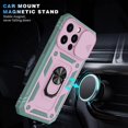 thumbnail image 5 of iPhone 13 Pro Max 5G Case with Slide Camera Cover Military Grade Heavy Duty Shockproof Three-Layer Case with 360° Ring Stand for iPhone 13 Pro Max 6.7"-Pink/Green, 5 of 8