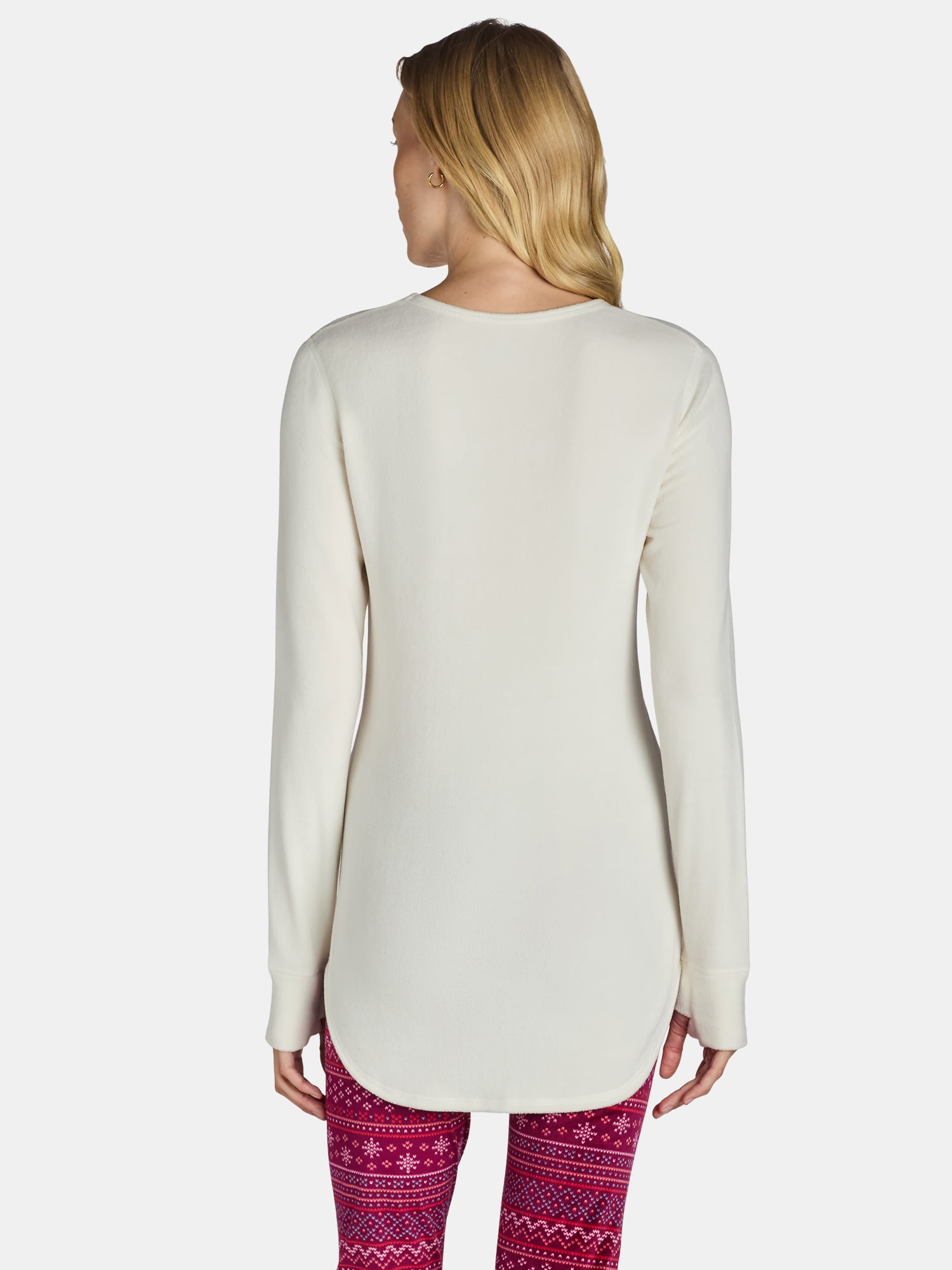 ClimateRight by Cuddl Duds Women's Warm Stretch Fleece Long Sleeve Crew Neck Thermal Base Layer Top, Sizes XS to 4X