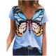 thumbnail image 1 of Pntutb moda mujer cuello en V verano manga corta estampados de mariposa tops camiseta suelta Pntutb Pntutb-8260, 1 of 5