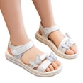 thumbnail image 2 of Fozruso Girls Sandals For Toddler Kids Summer Casual Outdoor Breathable Comfortable Lightweight Soft Sole Walking Shoes For Ages 1 12,Sizes 12 Little Kid 5.5-6 Years(White), 2 of 7