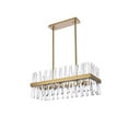thumbnail image 3 of Maklaine 30" Rectangle Iron Crystal Chandelier Light in Gold, 3 of 8