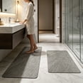 thumbnail image 4 of Diatomaceous Earth Bath Mat Set 2-Piece - Super Absorbent Quick Drying Stone Shower Mat with Non-Slip Rubber Backing for Bathroom Floor, 4 of 5