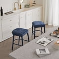 thumbnail image 2 of Cterwk Set of 2 Counter Height Fabric Bar Stools with Metal Legs and Footrest, Padded Seat Barstools for Bar, Dining Room, Light Blue, 2 of 9
