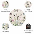 thumbnail image 5 of Wall Clock Wildflowers Clocks PVC Silent Non-Ticking Battery Operated Decorative Floral Herbs Fields Linen Round Clock for Home Living Room Kitchen Bedroom Office School Wall Decor 10 Inch, 5 of 9